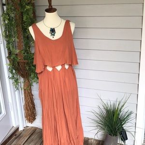 Free people Peach maxi dress